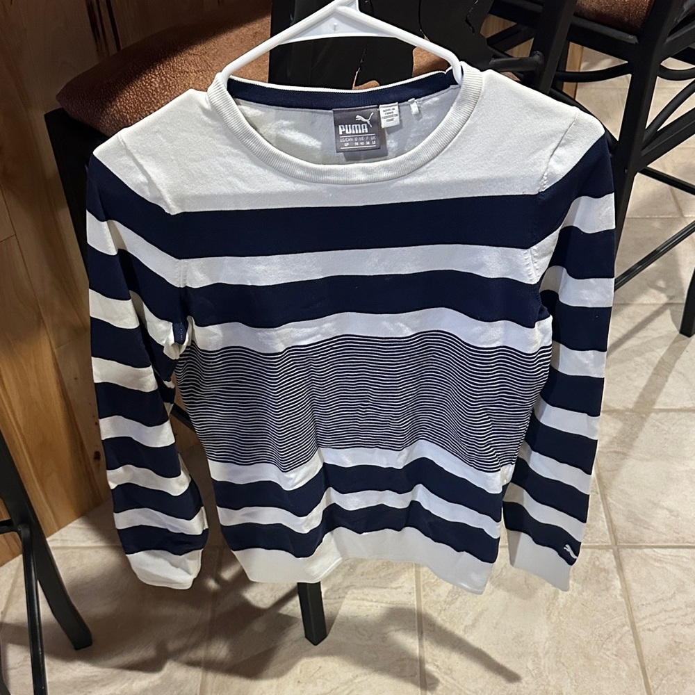 Puma Navy and White Crewneck